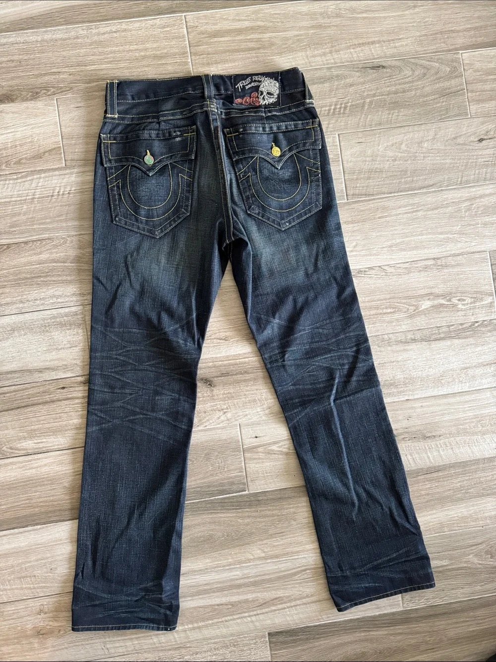 True Religion Men’s Dark Indigo Slim Straight Jeans